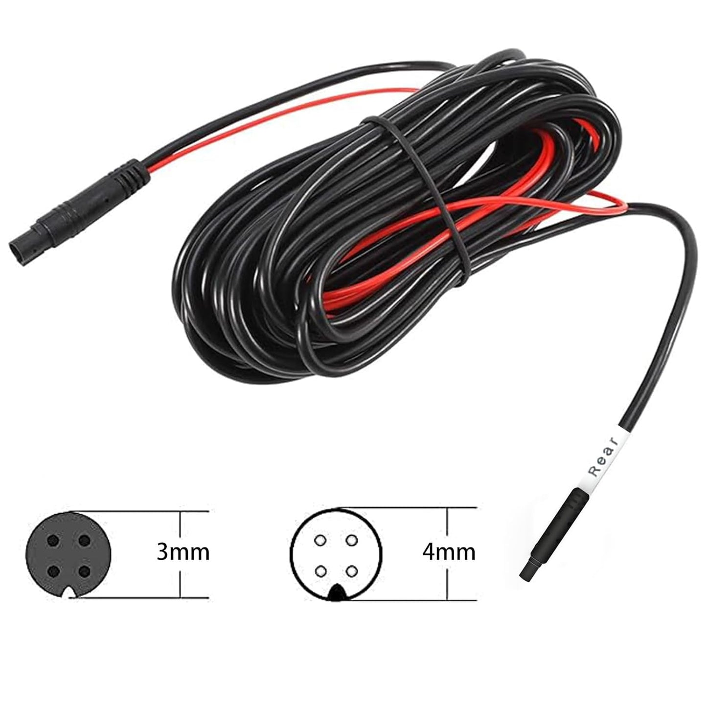 Pruveeo Rearview Camera Extension 18ft Cable for D90/D90-MINI/J20/J30/H5 Dash Cam